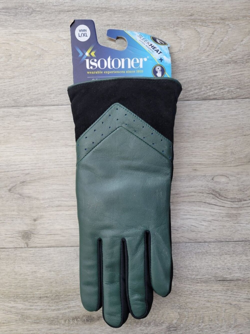 Isotoner Women's L/XL Leather Gloves Sleek Heat Extra Warmth Smart Touch